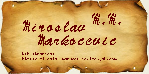 Miroslav Markočević vizit kartica